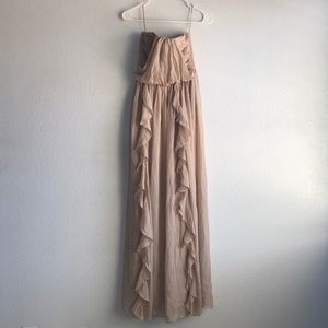 Anthropologie Nude strapless maxi dress